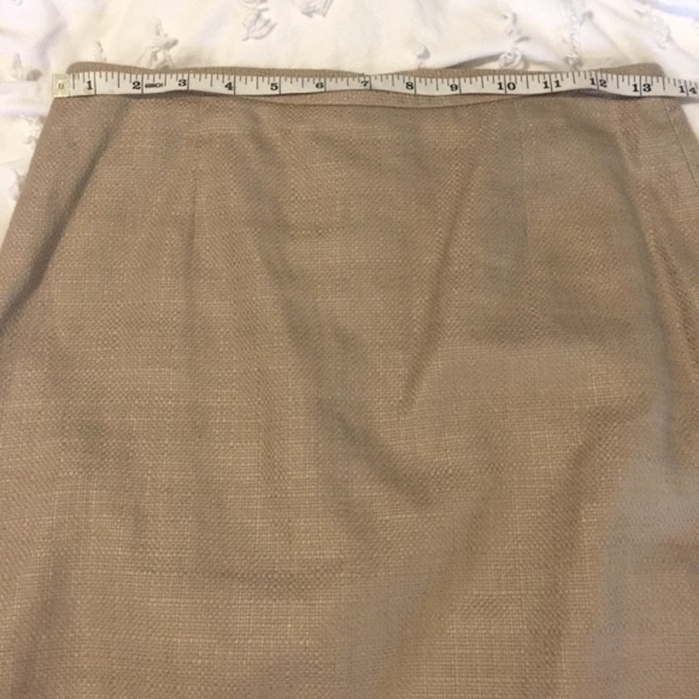 Calvin Klein Linen Blend Tan Beige Tailored Pencil Skirt Sz S - Picture 3 of 8